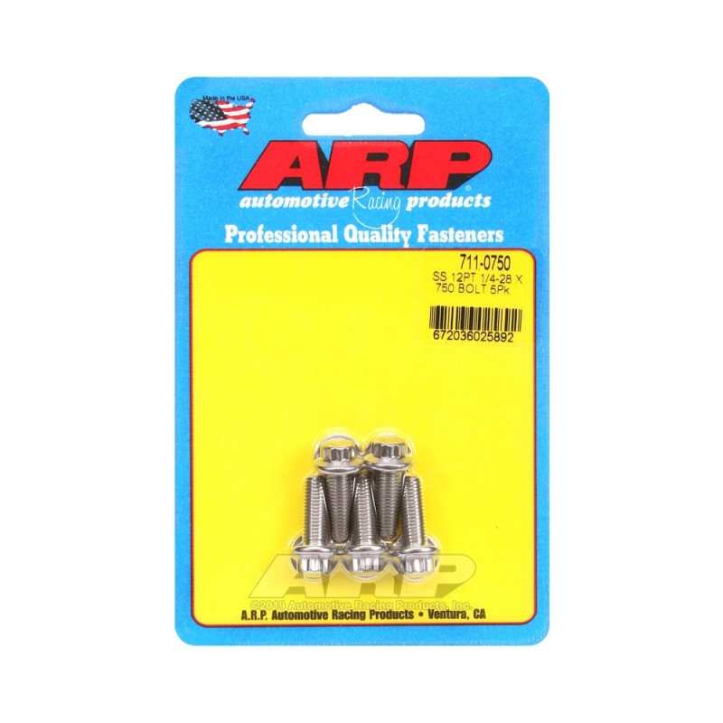 Set de șuruburi și piulițe universale ARP 1/4-28 – Oțel inoxidabil, 12 bucăți x 5 - ARP-711-0750 - 711-0750 - 3666618197197